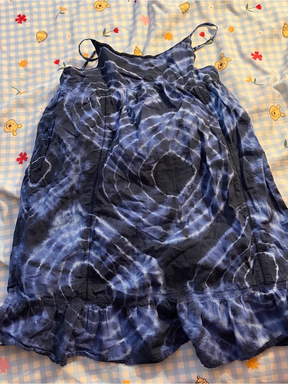 GAP Blue Tie-Dye Ruffled Mini Skirt